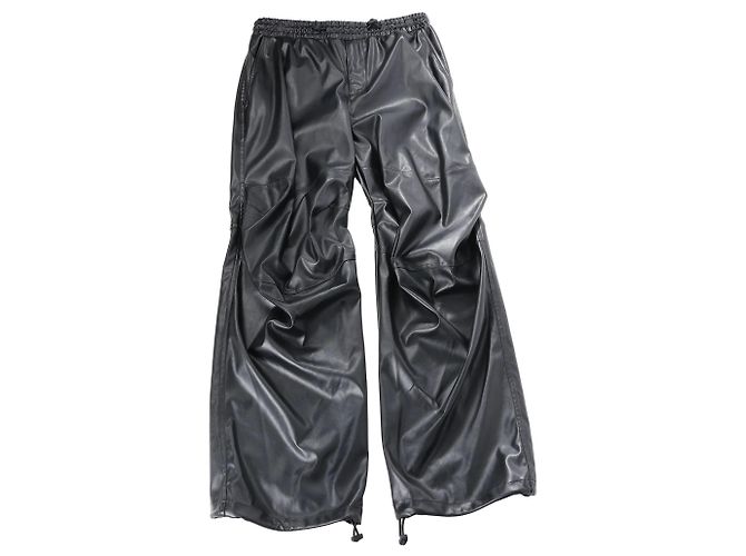 DIESEL Oversized Cargo Coated Fabric Trousers in Black p-MARTY-LTH, Size 48 IT - view 6
