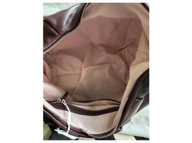 Autre Marque Borsa hobo Les Visionnaires Greta in pelle rosso scuro Bordò - vista 6