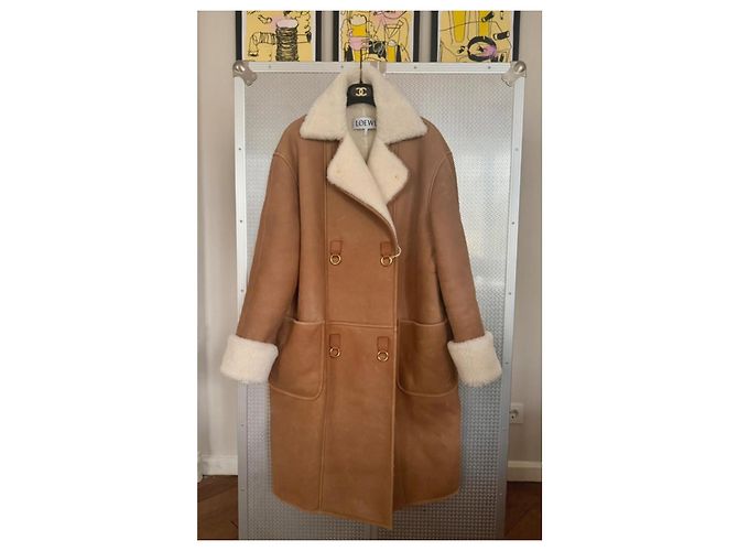 Abrigo Loewe de shearling y piel de cordero Cognac Coñac - vista 2