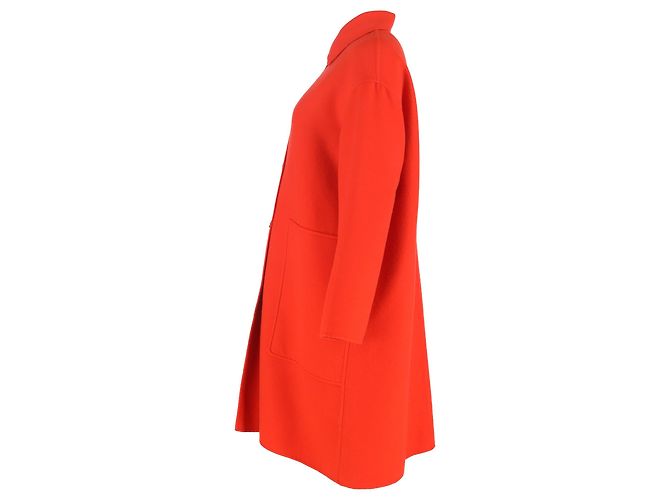 Abrigo de un solo botón en cachemira naranja Hermès - vista 2
