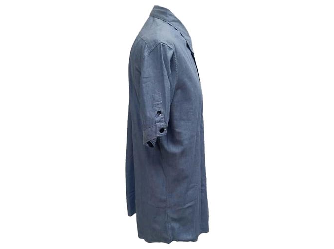 Camicia a maniche corte con bottoni Alexander McQueen in cotone azzurro Blu Blu chiaro - vista 2