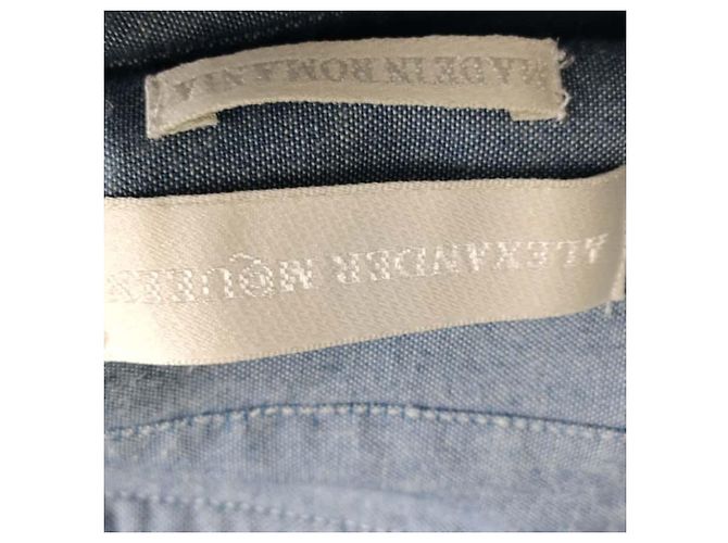 Camicia a maniche corte con bottoni Alexander McQueen in cotone azzurro Blu Blu chiaro - vista 4