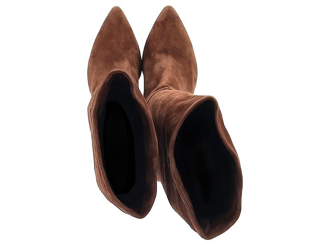 Prada kniehohe Stiefel mit spitzem Zehen aus braunem Wildleder - Ansicht 3