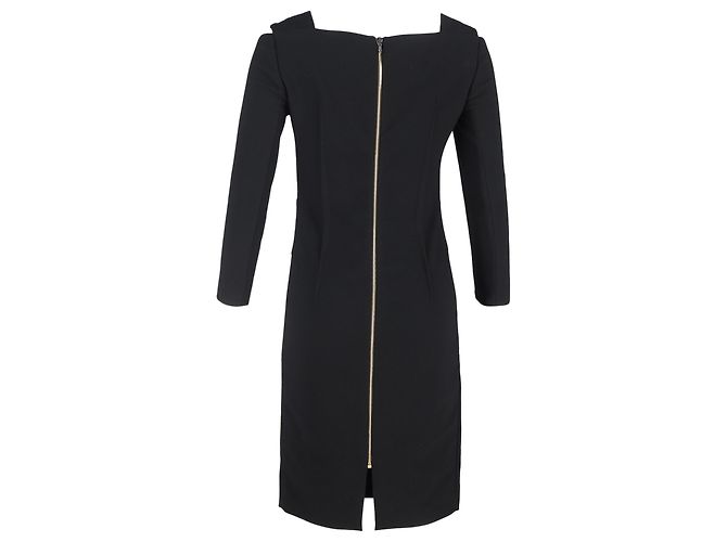 Roland Mouret Midi-Kleid aus schwarzem Polyester - Ansicht 3