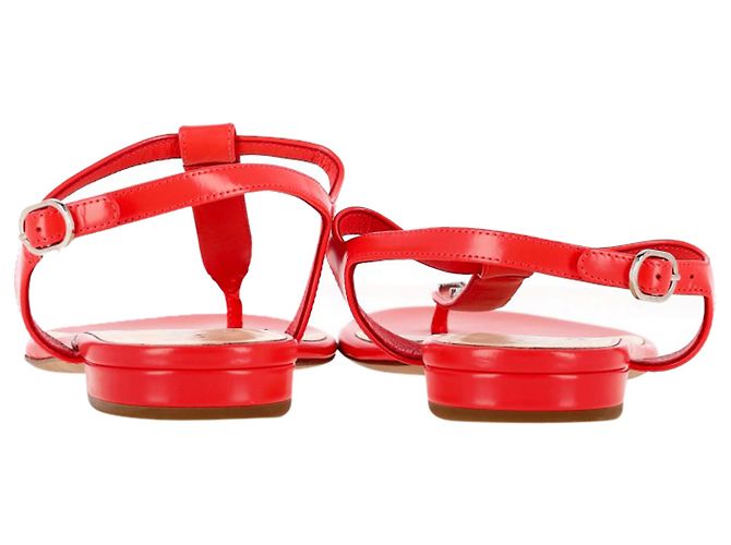 Timeless Sandali T-Strap con logo Chanel in pelle di vitello rossa Rosso - vista 5
