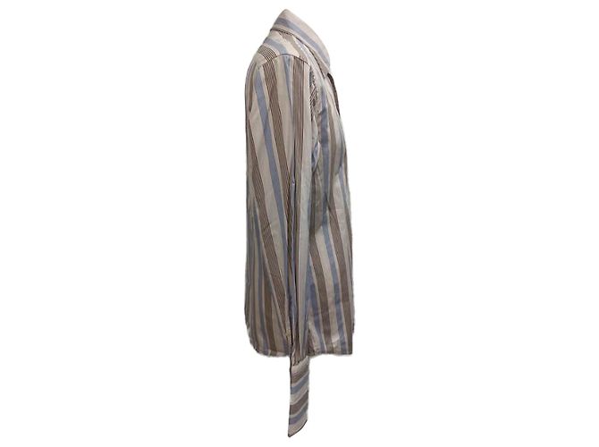 Camicia a righe con bottoni Gucci in cotone multicolore - vista 2