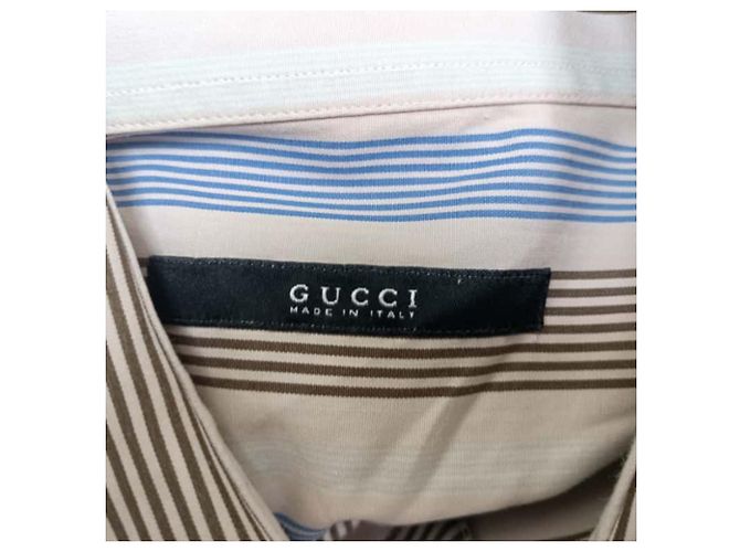 Camicia a righe con bottoni Gucci in cotone multicolore - vista 4