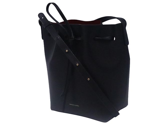 Sac seau mini Mansur Gavriel en cuir noir - vue 2