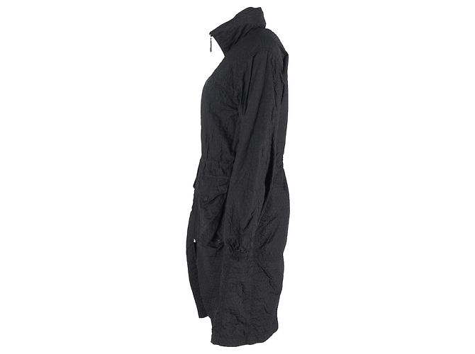 Giacca Lunga Testurizzata Louis Vuitton in Nylon Nero - vista 2