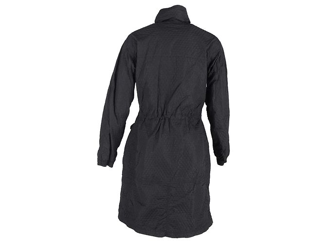 Giacca Lunga Testurizzata Louis Vuitton in Nylon Nero - vista 3