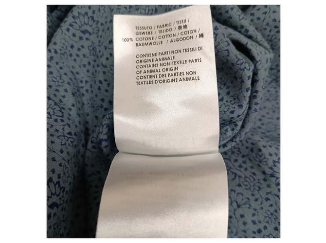 Camisa de botones de algodón azul marino con estampado floral Gucci Azul claro - vista 5