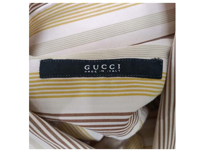 Camicia a righe con bottoni Gucci in cotone multicolore - vista 4