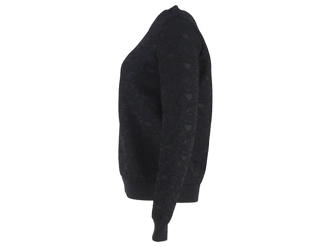 Pull en polyester noir avec détails en dentelle Givenchy - vue 2