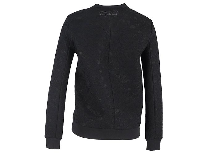 Pull en polyester noir avec détails en dentelle Givenchy - vue 3