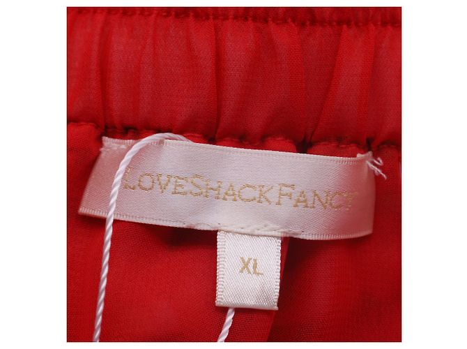 Jupe Mini Corbett LoveShackFancy en Viscose Rouge - vue 4