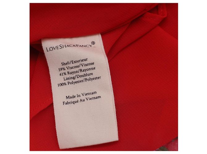 Jupe Mini Corbett LoveShackFancy en Viscose Rouge - vue 5