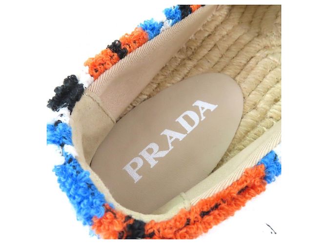 Prada Slip-On Espadrilles aus Frottierstoff Orange - Ansicht 10