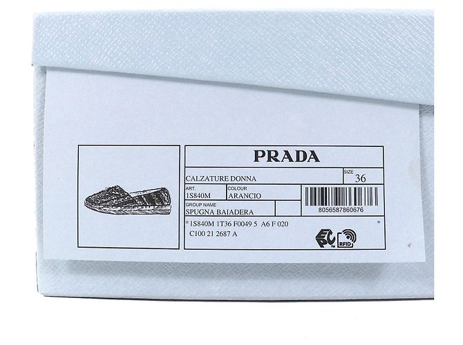 Prada Slip-On Espadrilles aus Frottierstoff Orange - Ansicht 14