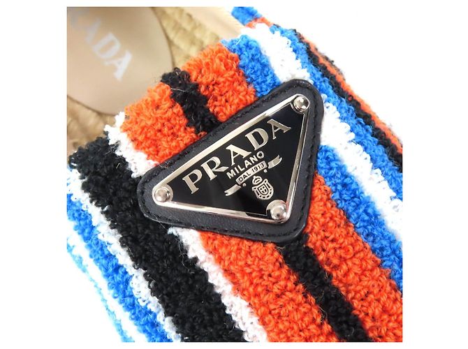 Prada Slip-On Espadrilles aus Frottierstoff Orange - Ansicht 9
