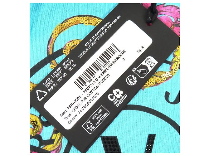 Sudadera de algodón con logo de lentejuelas Versace Jeans Couture Azul Azul claro - vista 11