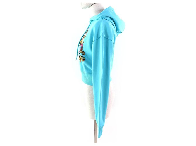 Sudadera de algodón con logo de lentejuelas Versace Jeans Couture Azul Azul claro - vista 2
