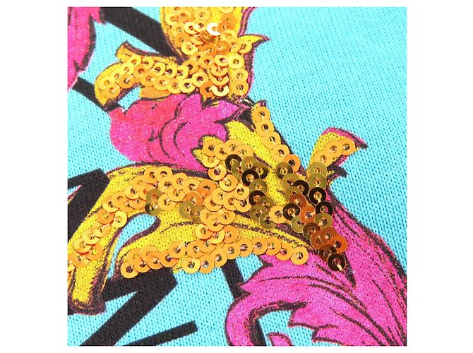 Sudadera de algodón con logo de lentejuelas Versace Jeans Couture Azul Azul claro - vista 5