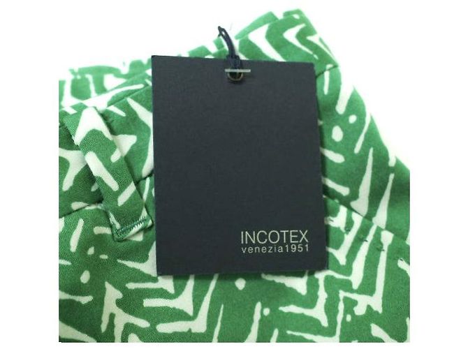 Autre Marque Pantalones de algodón stretch INCOTEX HIGH COMFORT Verde - vista 3