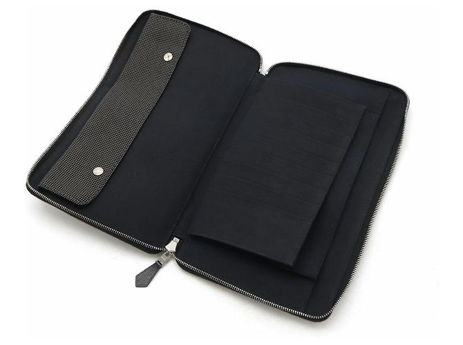 Evelyne Hermès Herline Canvas Langbörse Grau - Ansicht 5