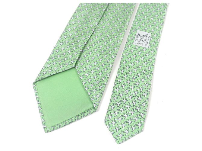 Hermès Hermes Silk Tie Green - view 4