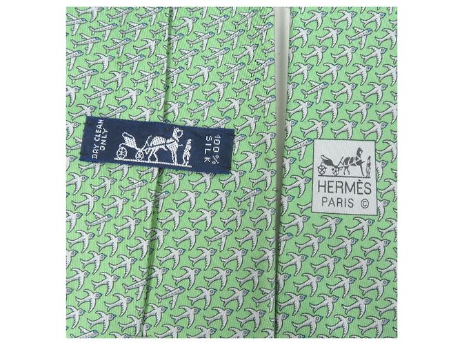 Hermès Hermes Silk Tie Green - view 5