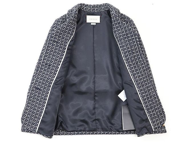 Chaqueta de mezcla de lana GG Jacquard Gucci Azul - vista 8