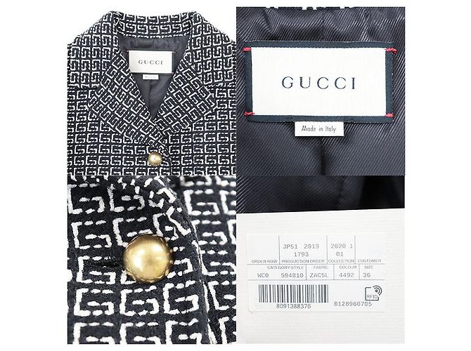Chaqueta de mezcla de lana GG Jacquard Gucci Azul - vista 9