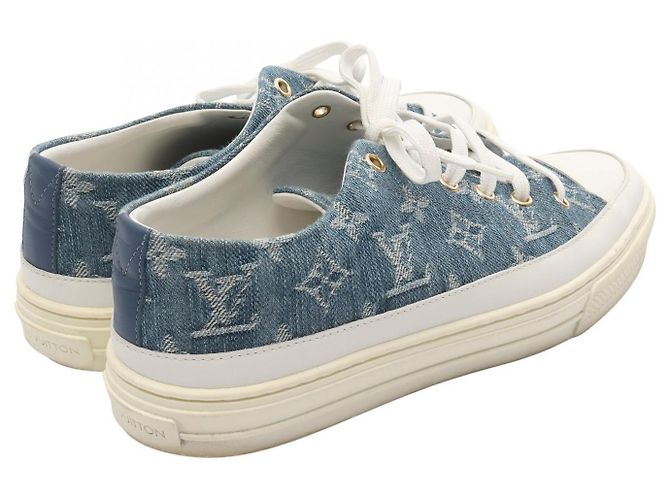 Sneakers in denim della linea Stellar di Louis Vuitton Bianco Blu - vista 2