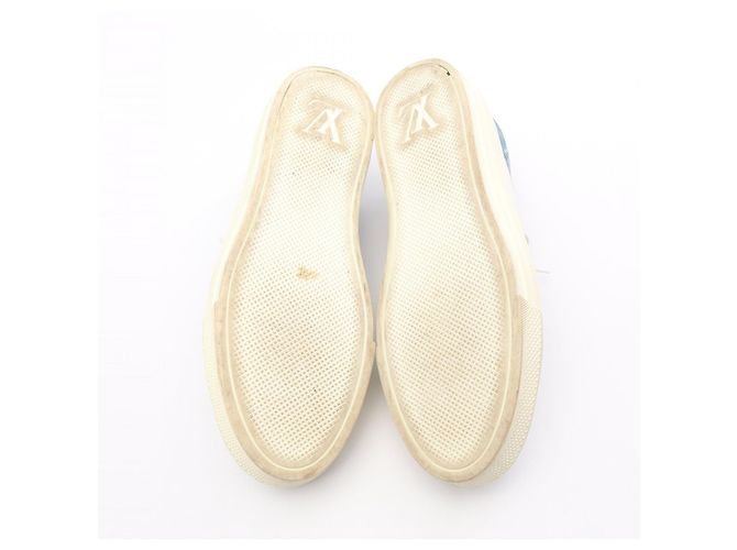 Sneakers in denim della linea Stellar di Louis Vuitton Bianco Blu - vista 4