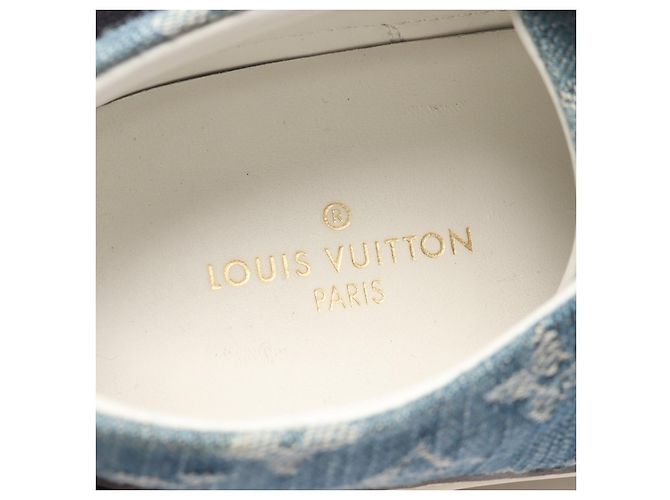 Sneakers in denim della linea Stellar di Louis Vuitton Bianco Blu - vista 5