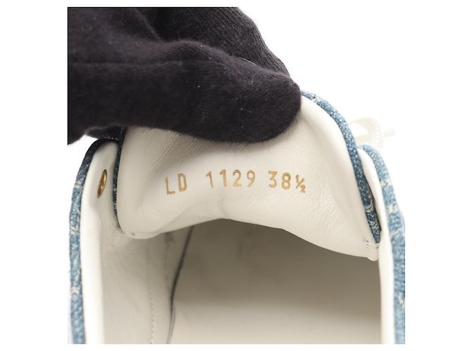 Sneakers in denim della linea Stellar di Louis Vuitton Bianco Blu - vista 6