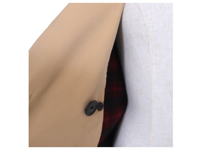 Abrigo trench de algodón con cuello de piel de cordero y forro de lana COACH Beige - vista 5