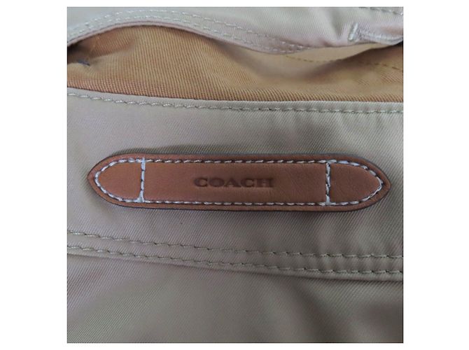Abrigo trench de algodón con cuello de piel de cordero y forro de lana COACH Beige - vista 6