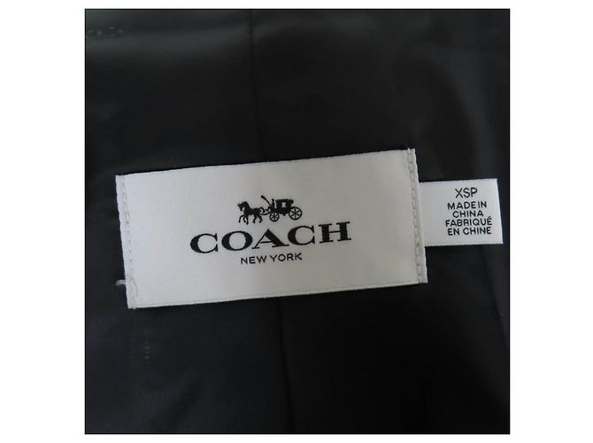 Abrigo trench de algodón con cuello de piel de cordero y forro de lana COACH Beige - vista 8