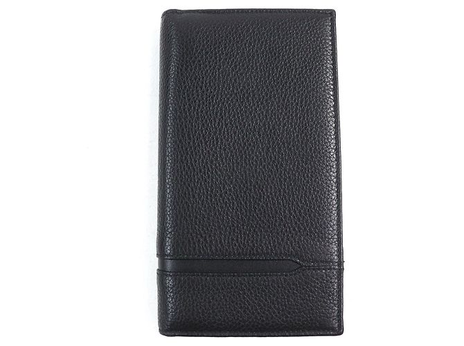 Bulgari BVLGARI OCTO Logo embossed leather long wallet Black - view 2