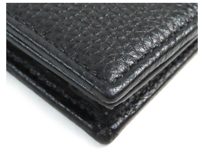Bulgari BVLGARI OCTO Logo embossed leather long wallet Black - view 4