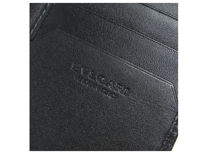 Bulgari BVLGARI OCTO Logo embossed leather long wallet Black - view 8