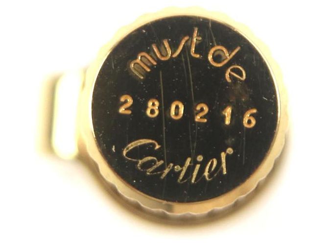 Bolígrafo Must de Cartier con patrón de rayas Dorado - vista 4