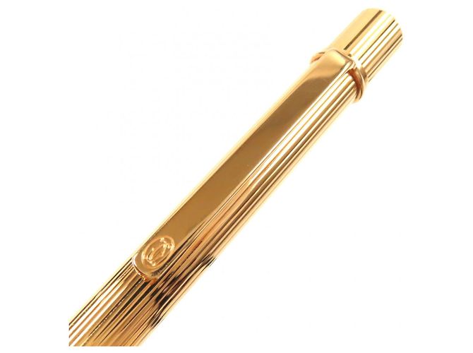 Bolígrafo Must de Cartier con patrón de rayas Dorado - vista 5