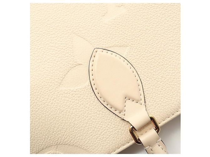 Borsa tote Louis Vuitton OnTheGo MM in pelle Monogram Empreinte Bianco Crudo - vista 10