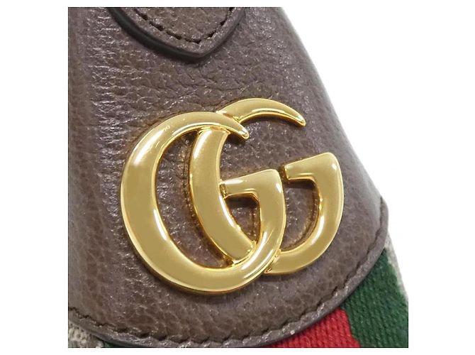 Borsa a Spalla Gucci Ophidia GG Supreme Marrone Beige D'oro - vista 4