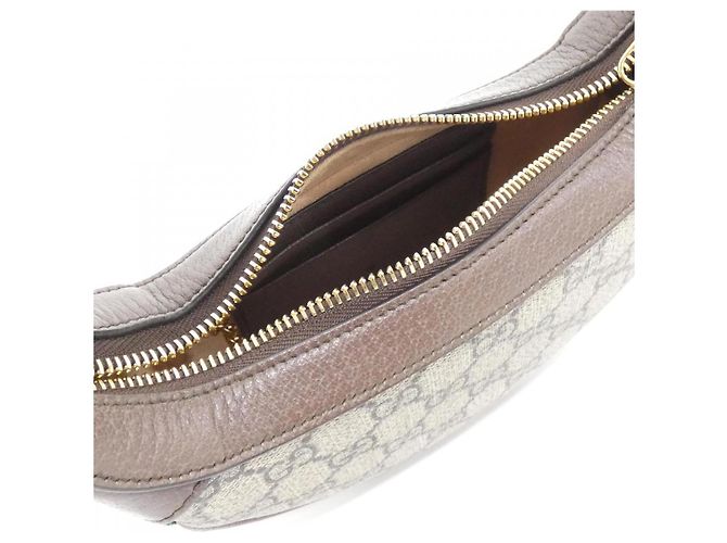 Borsa a Spalla Gucci Ophidia GG Supreme Marrone Beige D'oro - vista 5