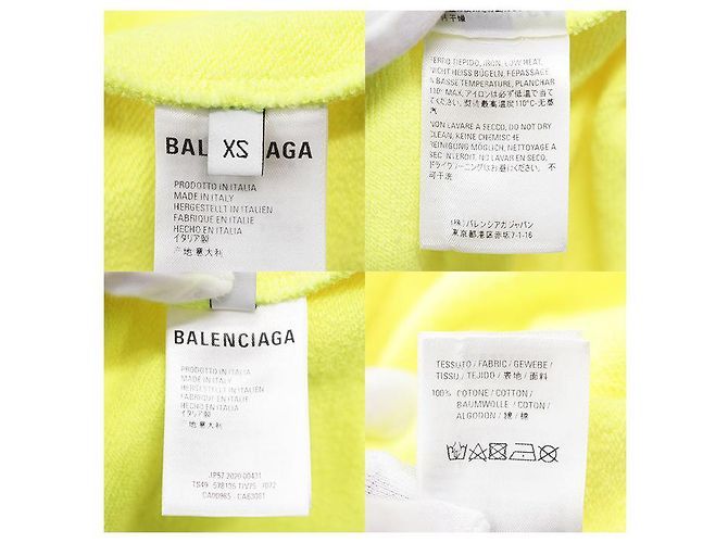 Sudadera de algodón CREW Balenciaga Amarillo - vista 10