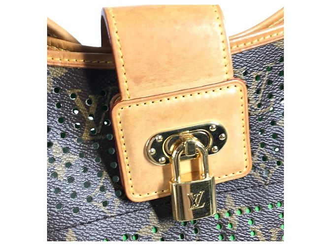 Borsa a Spalla Musette Perforata Monogram Louis Vuitton Marrone Verde - vista 10