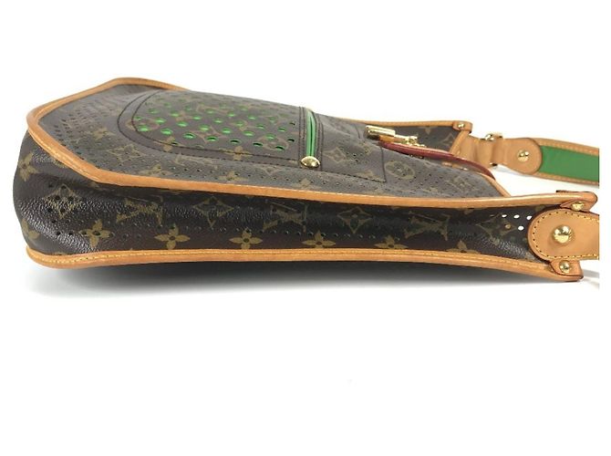 Borsa a Spalla Musette Perforata Monogram Louis Vuitton Marrone Verde - vista 4